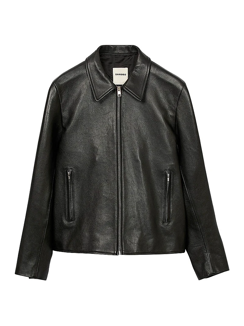 Zip-Up Leather Jacket