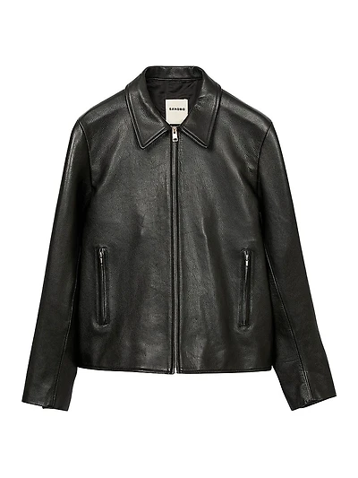 Zip-Up Leather Jacket