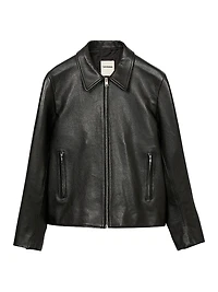Zip-Up Leather Jacket