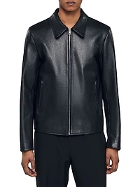 Zip-Up Leather Jacket