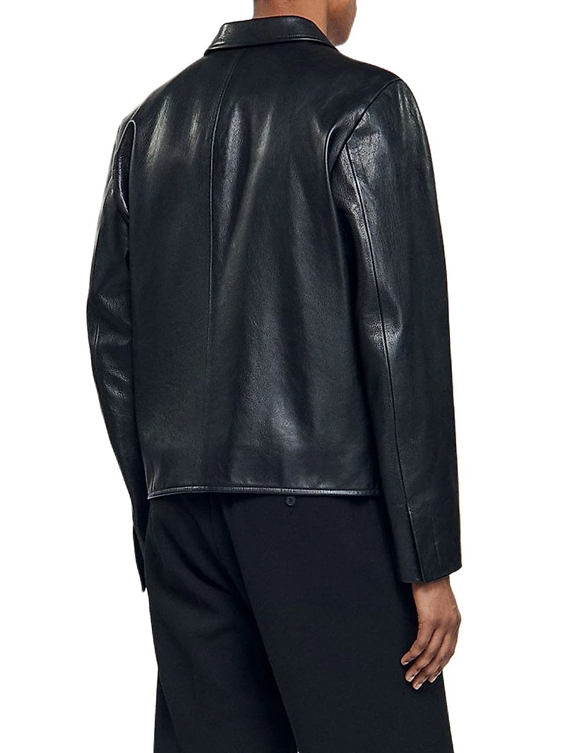 Zip-Up Leather Jacket