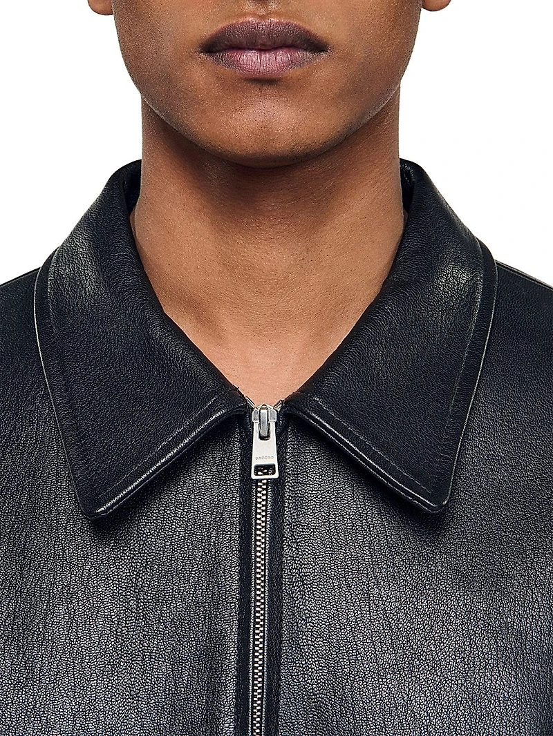 Zip-Up Leather Jacket