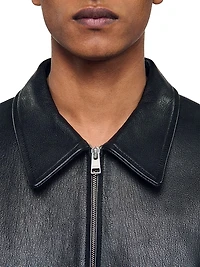 Zip-Up Leather Jacket