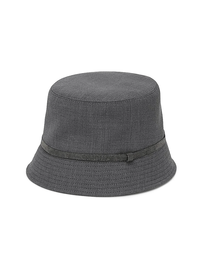 Tropical Luxury Wool Bucket Hat with Shiny Band