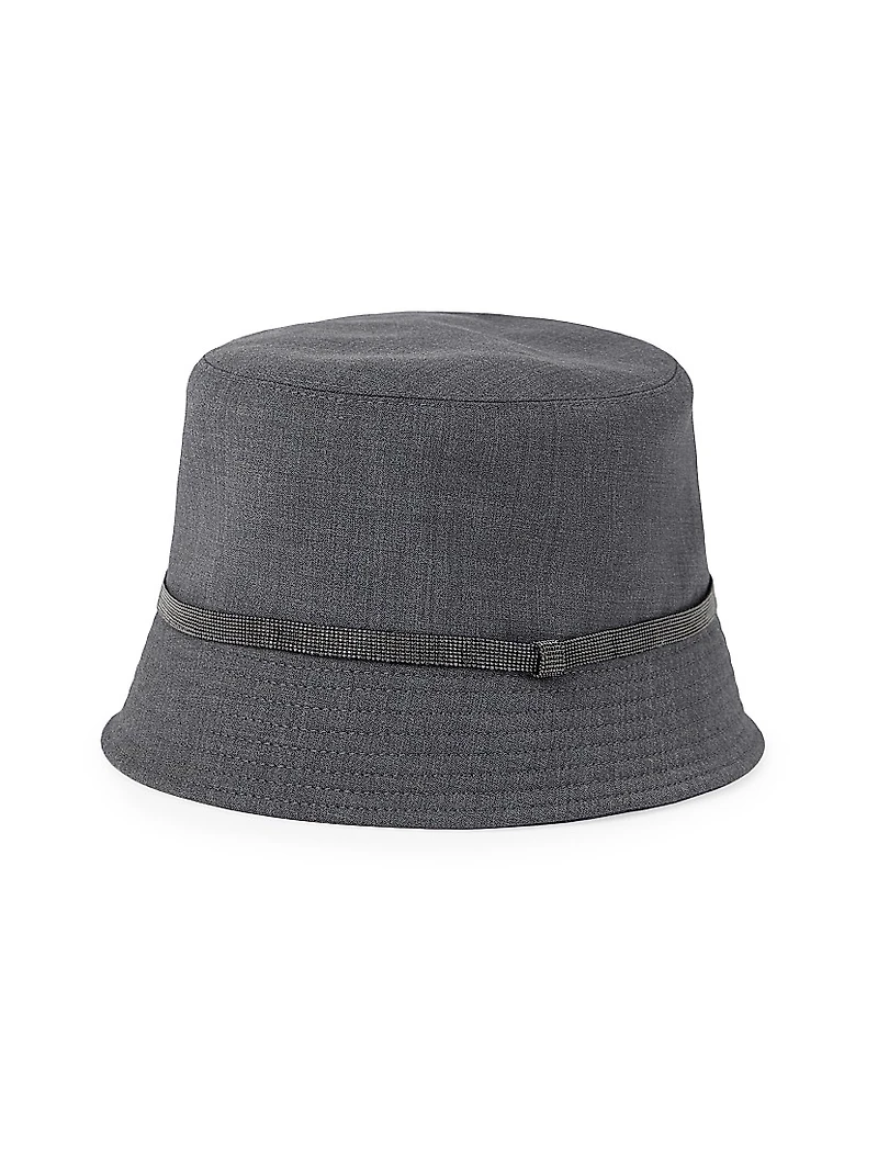 Tropical Luxury Wool Bucket Hat with Shiny Band