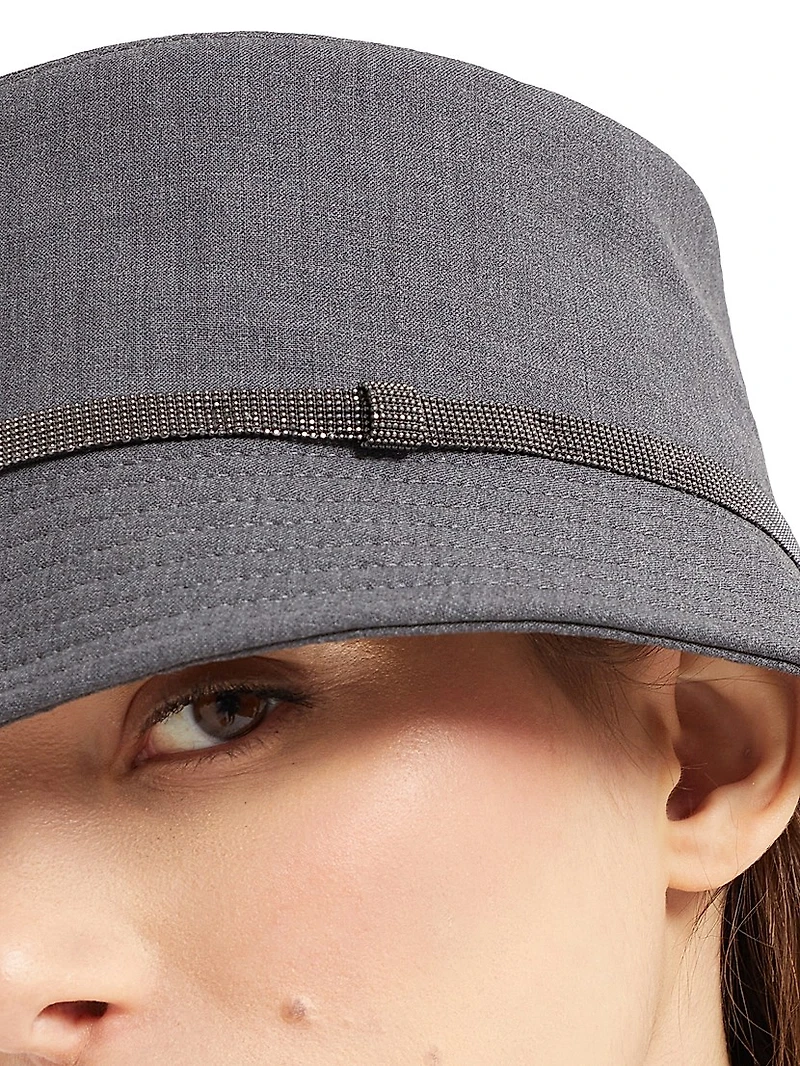 Tropical Luxury Wool Bucket Hat with Shiny Band
