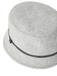 Virgin Wool and Cashmere Flannel Bucket Hat with Shiny Band