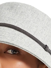 Virgin Wool and Cashmere Flannel Bucket Hat with Shiny Band