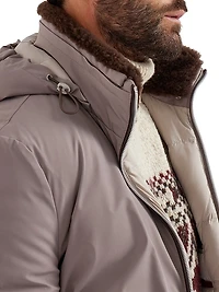 Stretch Bonded Nylon Down Jacket with Detachable Hood