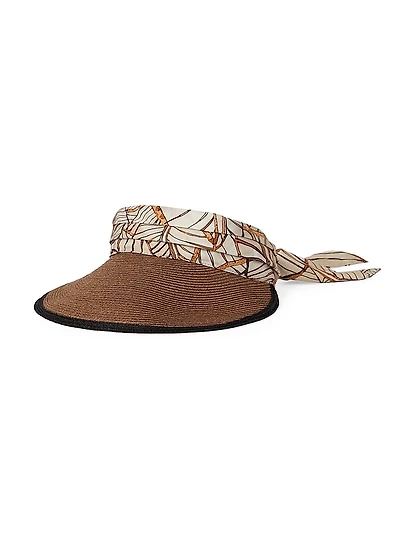 Cotton and Silk Papyrus Print Organza Hemp Visor