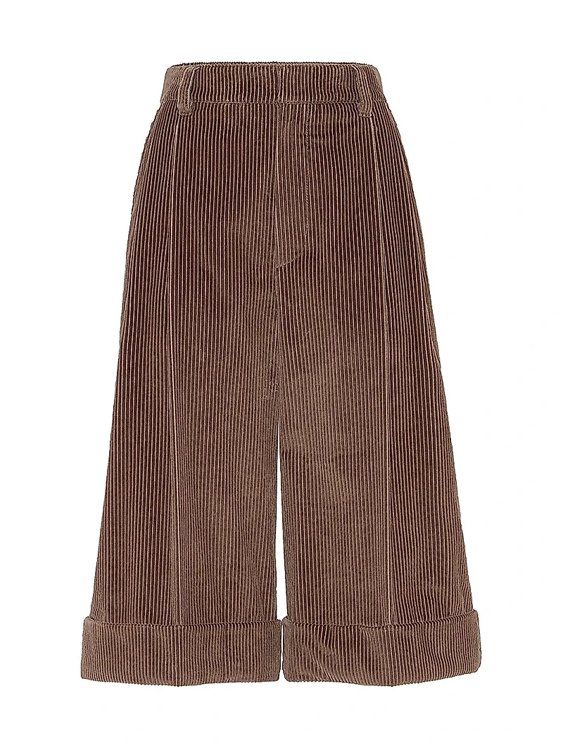 Cotton Corduroy City Bermuda Shorts with Monili