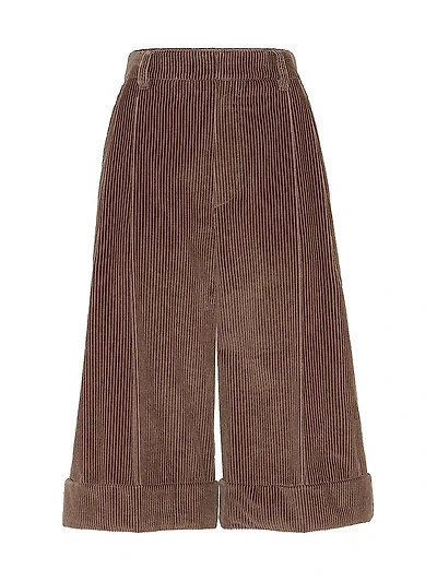 Cotton Corduroy City Bermuda Shorts with Monili