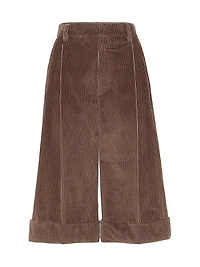 Cotton Corduroy City Bermuda Shorts with Monili