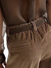 Cotton Corduroy City Bermuda Shorts with Monili