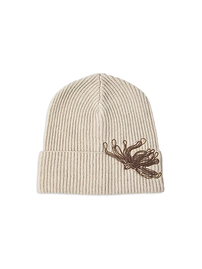 Cashmere Knit Beanie with Monili