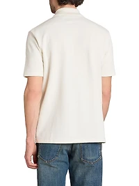 Emblem Quarter-Zip Cotton Polo Shirt