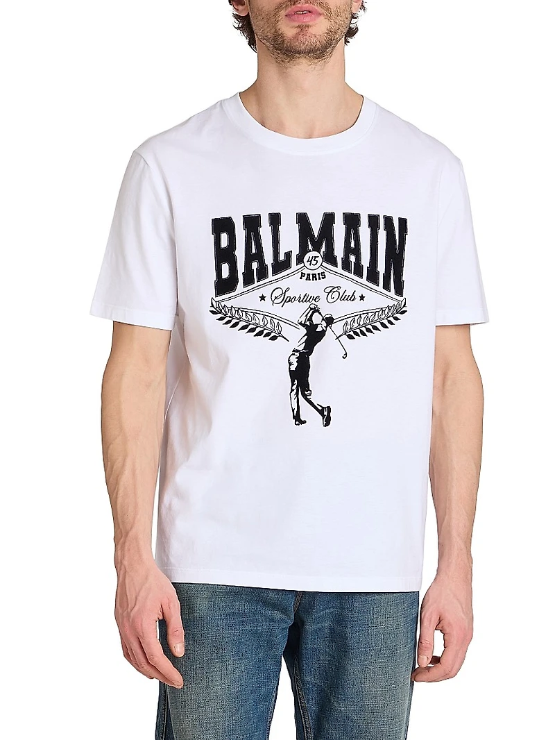 Flock Logo Cotton T-Shirt