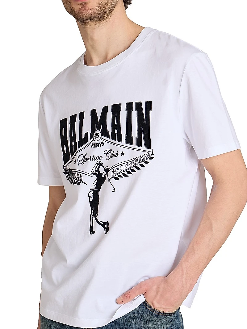 Flock Logo Cotton T-Shirt