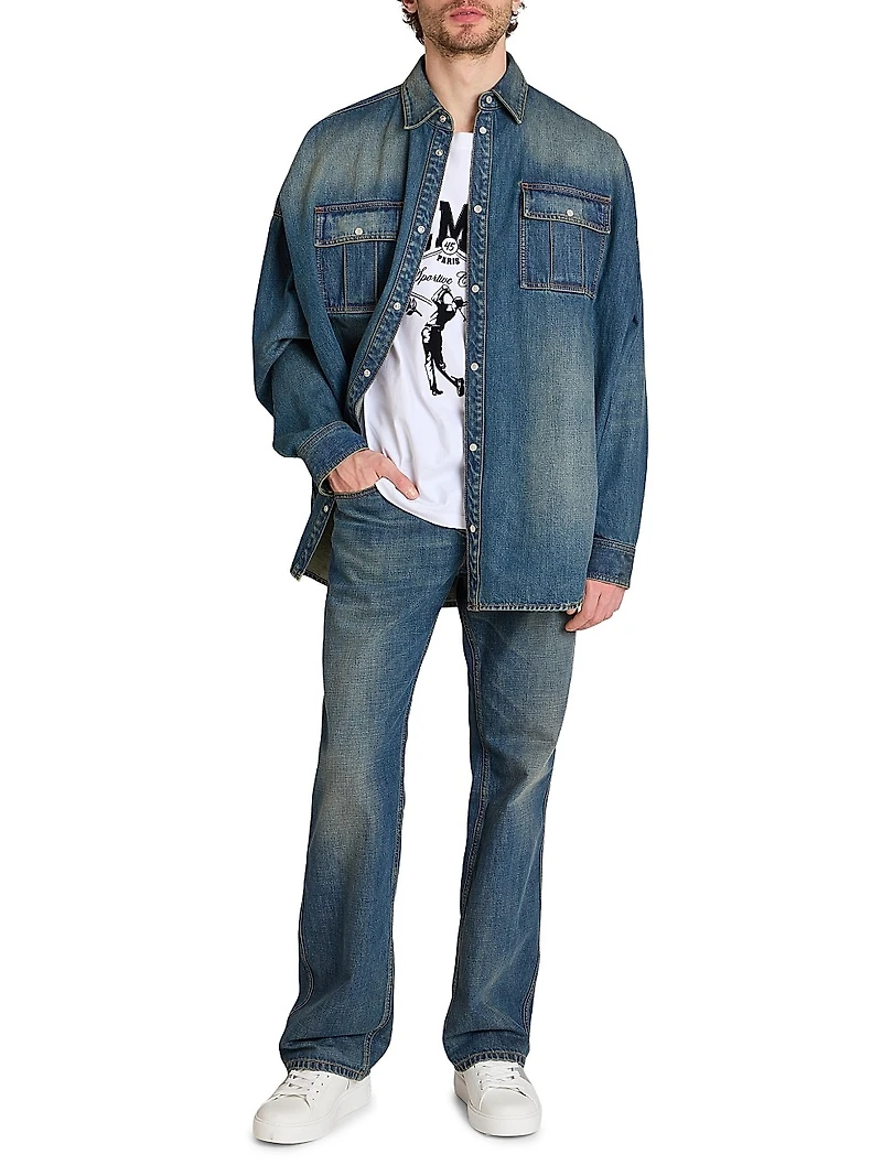 Flock Logo Cotton T-Shirt