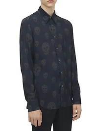Skull Button-Front Shop Shirt
