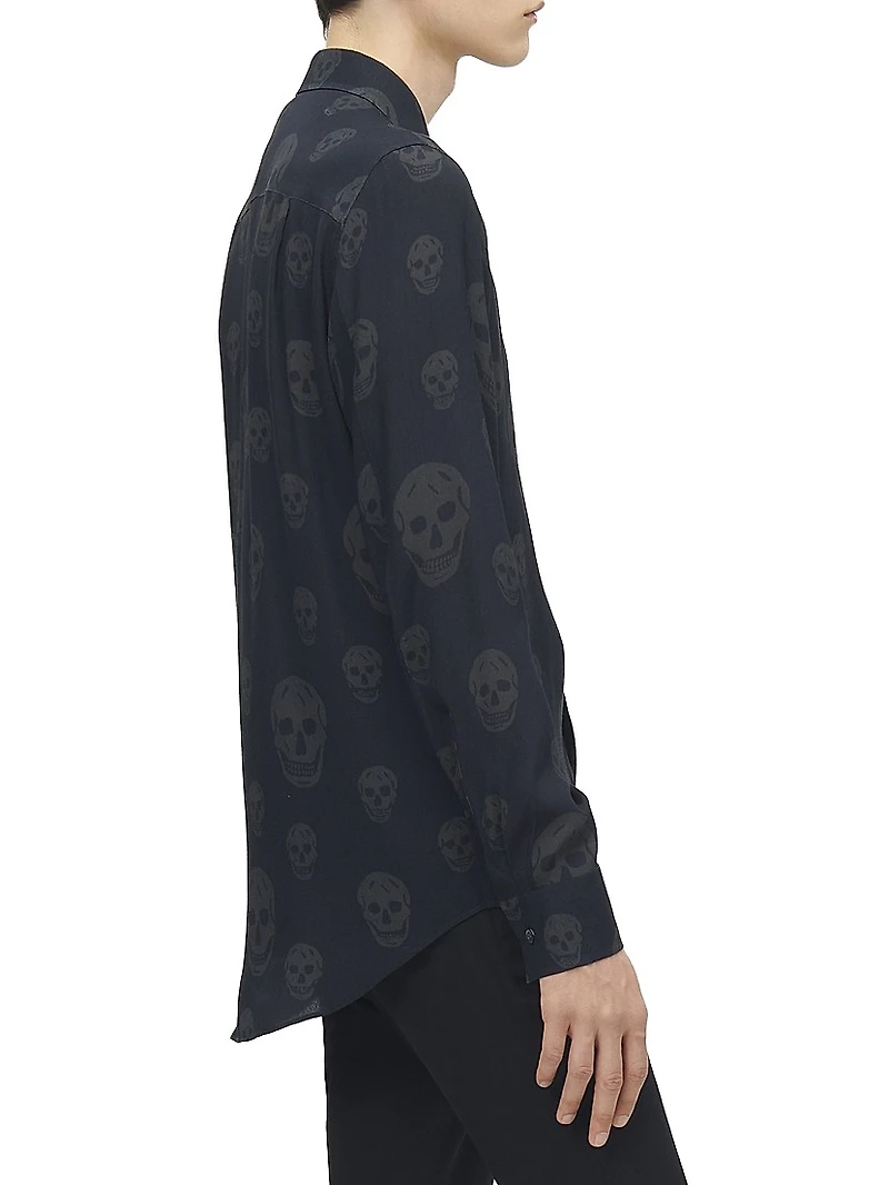 Skull Button-Front Shop Shirt