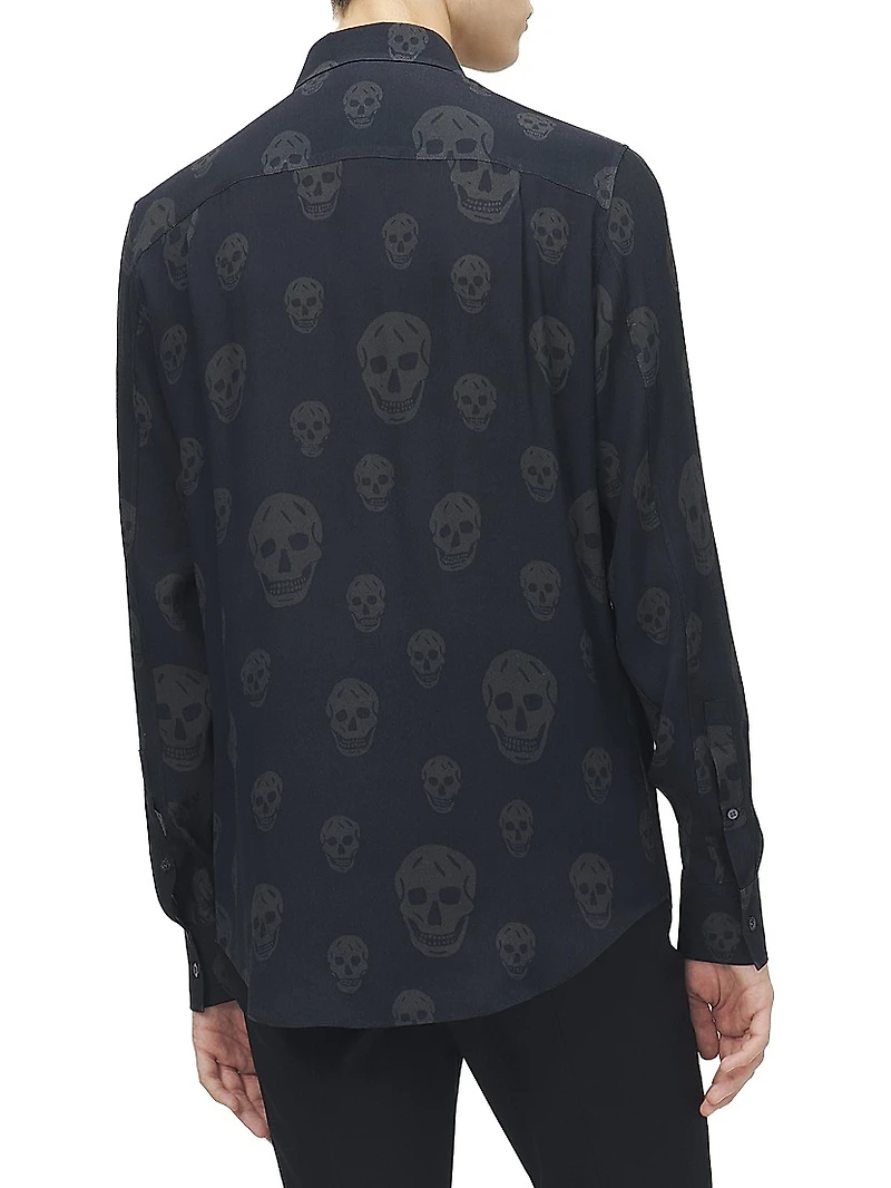 Skull Button-Front Shop Shirt