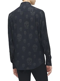 Skull Button-Front Shop Shirt