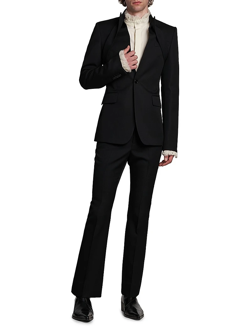 Wool Slim Bootcut Trousers