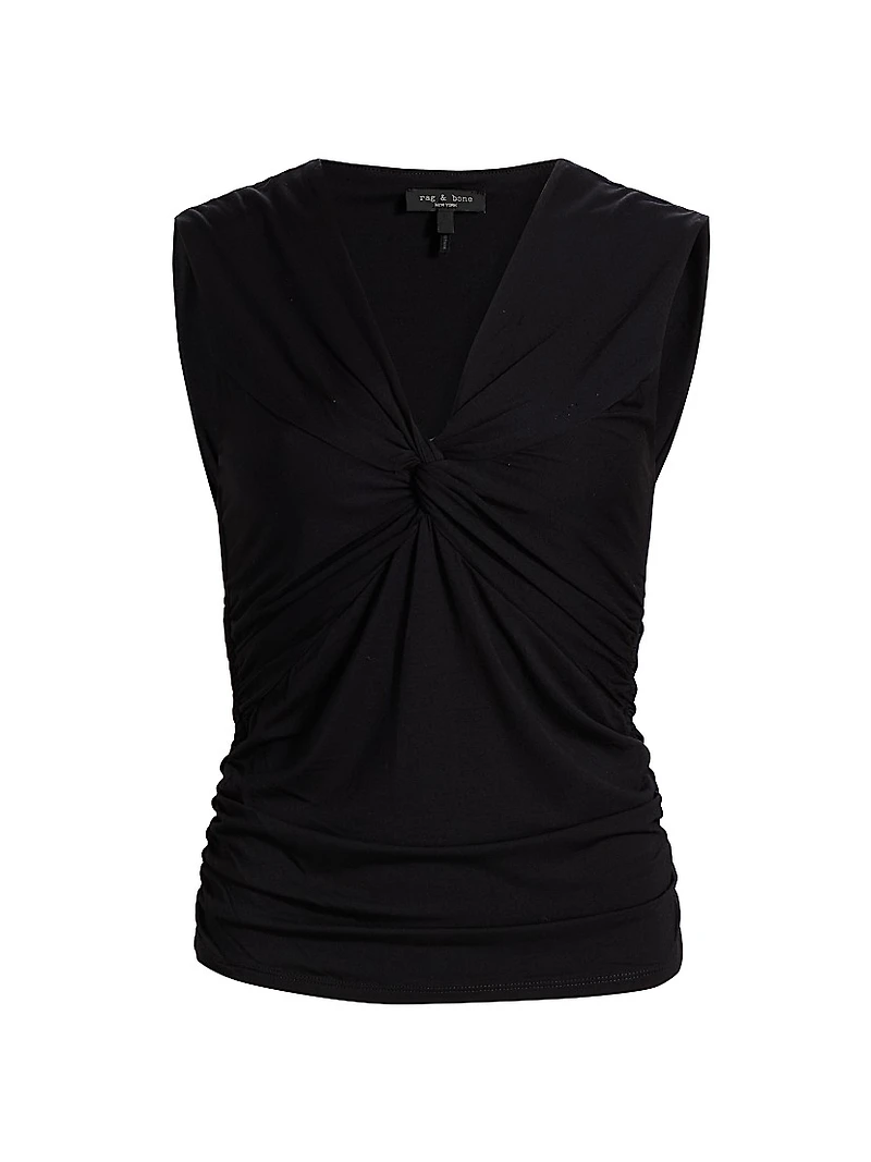 Luca Twisted Stretch Jersey Top