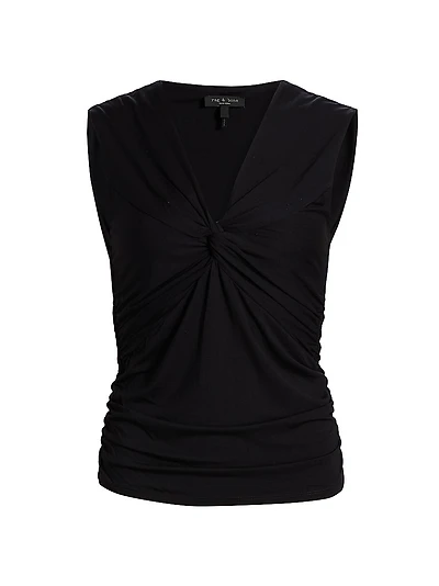 Luca Twisted Stretch Jersey Top