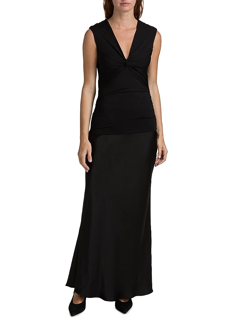 Luca Twisted Stretch Jersey Top