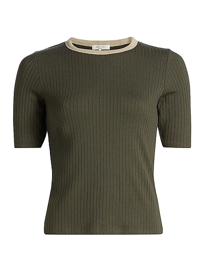 Ringer Knit Contrast T-Shirt