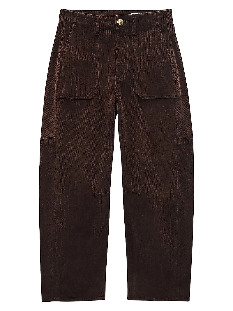 Charlie Corduroy Barrel-Leg Pants