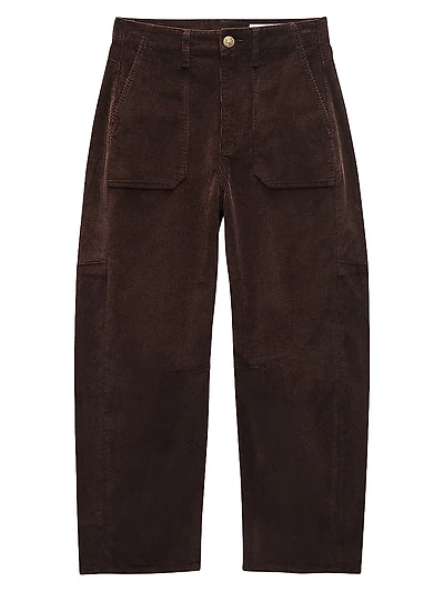 Charlie Corduroy Barrel-Leg Pants