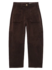 Charlie Corduroy Barrel-Leg Pants