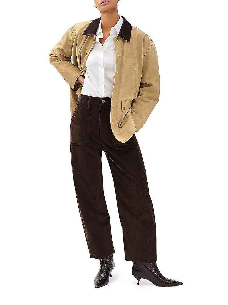 Charlie Corduroy Barrel-Leg Pants