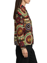 Willa Abstract Silk Blouse