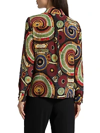 Willa Abstract Silk Blouse