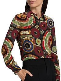 Willa Abstract Silk Blouse