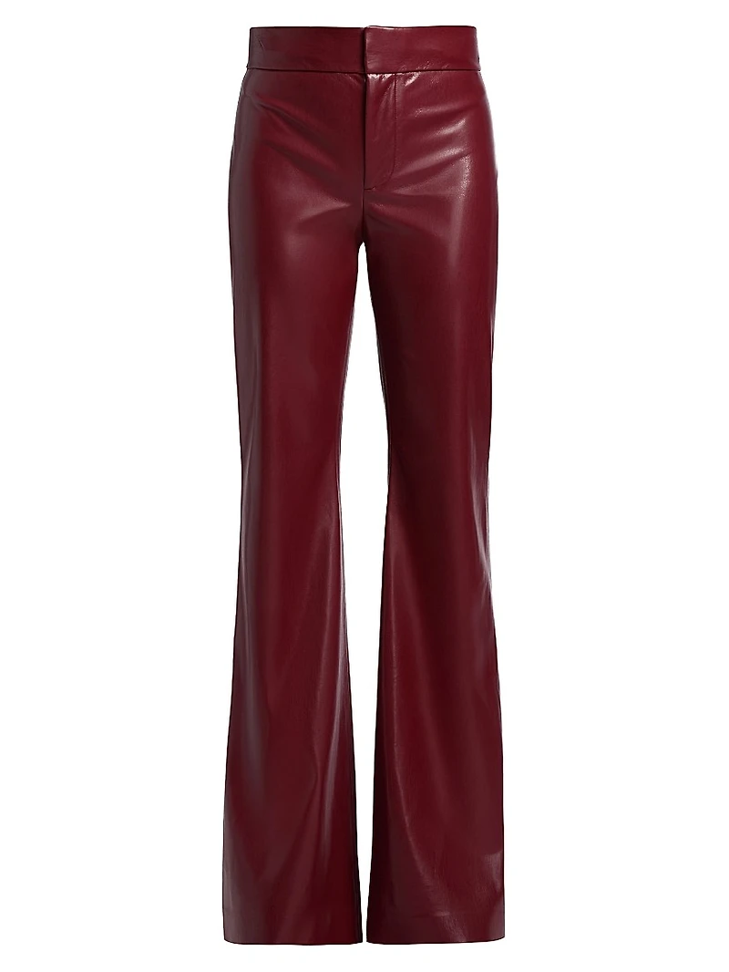 Andrew Faux-Leather Boot-Cut Pants