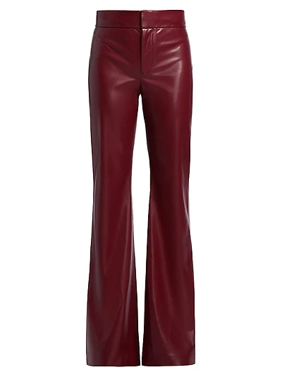 Andrew Faux-Leather Boot-Cut Pants