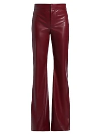 Andrew Faux-Leather Boot-Cut Pants
