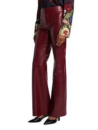 Andrew Faux-Leather Boot-Cut Pants