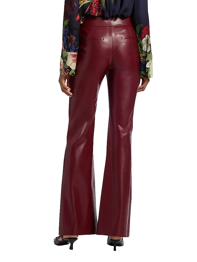 Andrew Faux-Leather Boot-Cut Pants