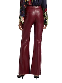 Andrew Faux-Leather Boot-Cut Pants