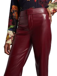 Andrew Faux-Leather Boot-Cut Pants