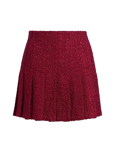 Carter Stitch Wool-Blend Pleated Miniskirt