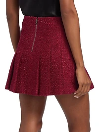 Carter Stitch Wool-Blend Pleated Miniskirt