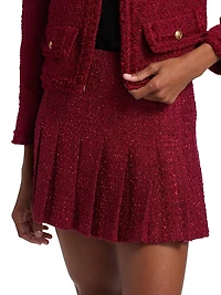 Carter Stitch Wool-Blend Pleated Miniskirt