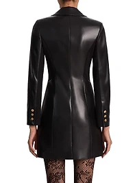 Michelle Fitted Faux-Leather Blazer Minidress